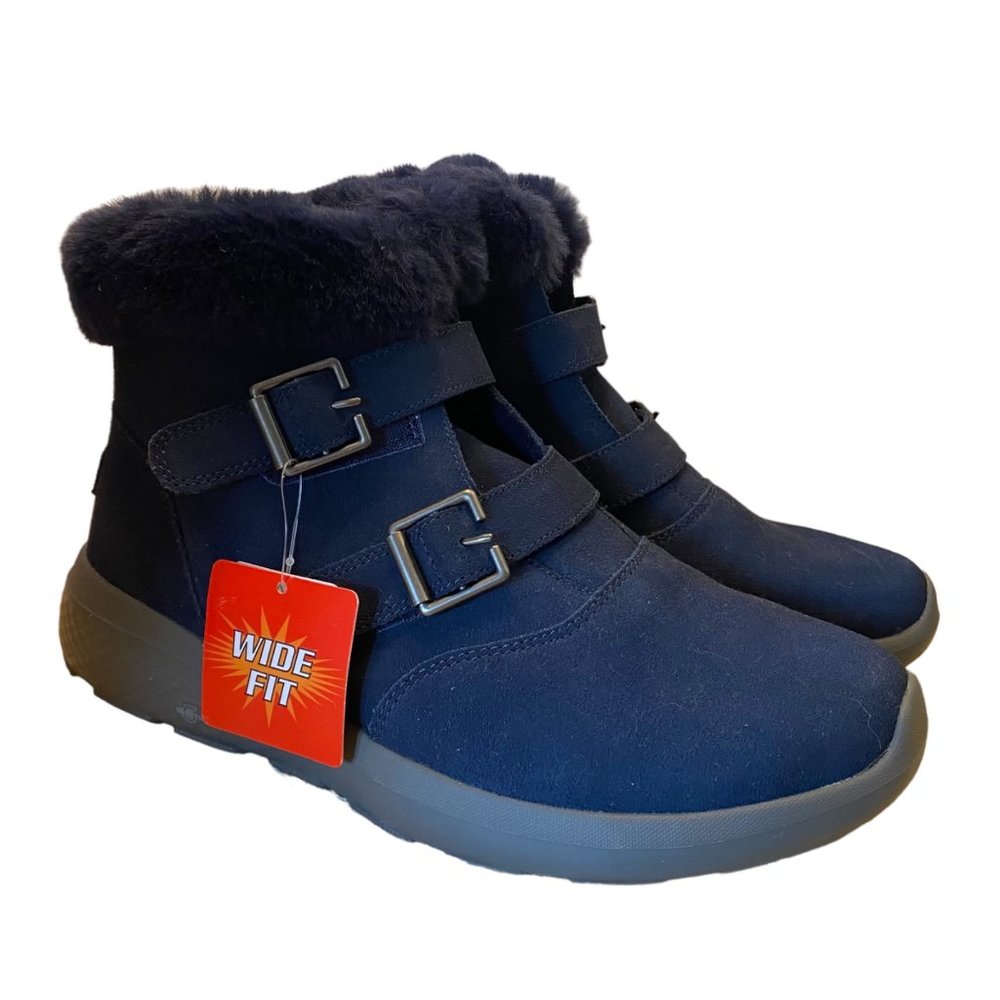 Skechers On-The-Go City 2-Winter Fling Womens Suede Faux Fur Lined Ankle Boots